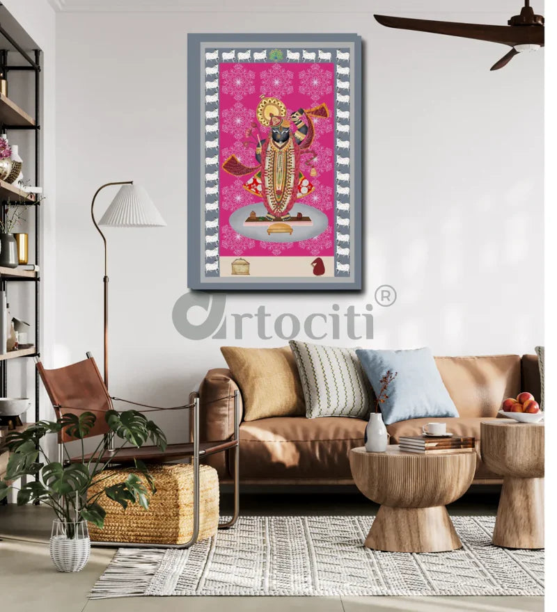 Shreenath Ji Famous Pichwai Canvas Painting (6 Colors)