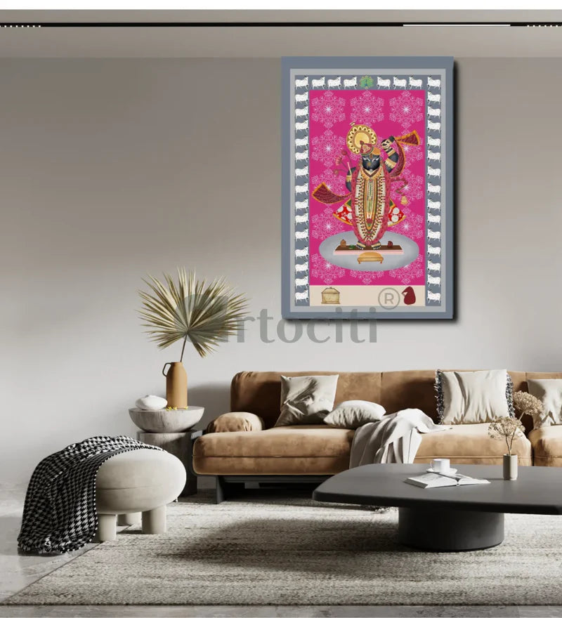 Shreenath Ji Famous Pichwai Canvas Painting (6 Colors)