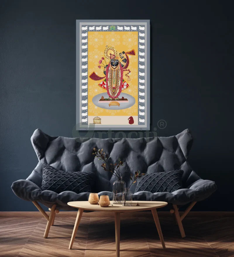 Shreenath Ji Famous Pichwai Canvas Painting (6 Colors)