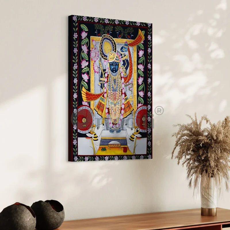 Shreenath Ji Pichwai Lotus Canvas Giclee Print
