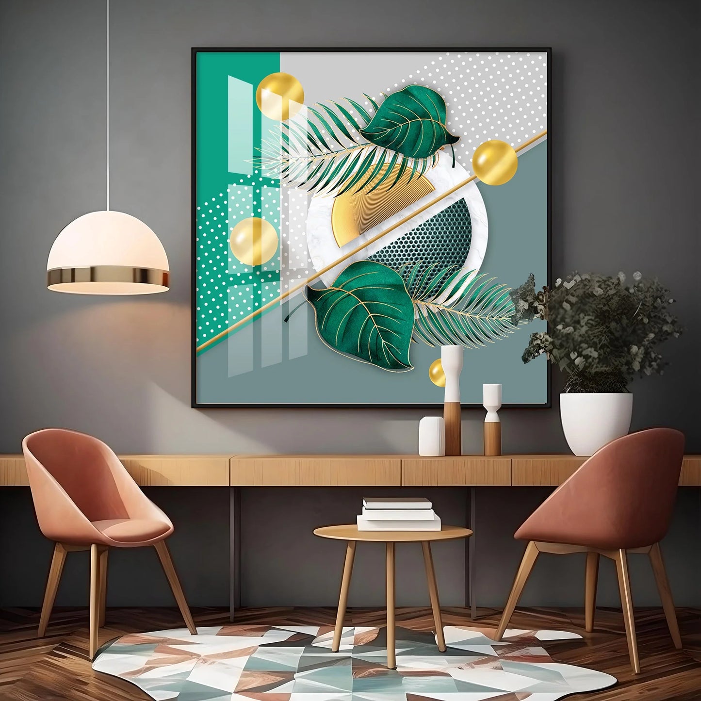 Simple And Light Luxury Interior Premium Acrylic Square Wall Art