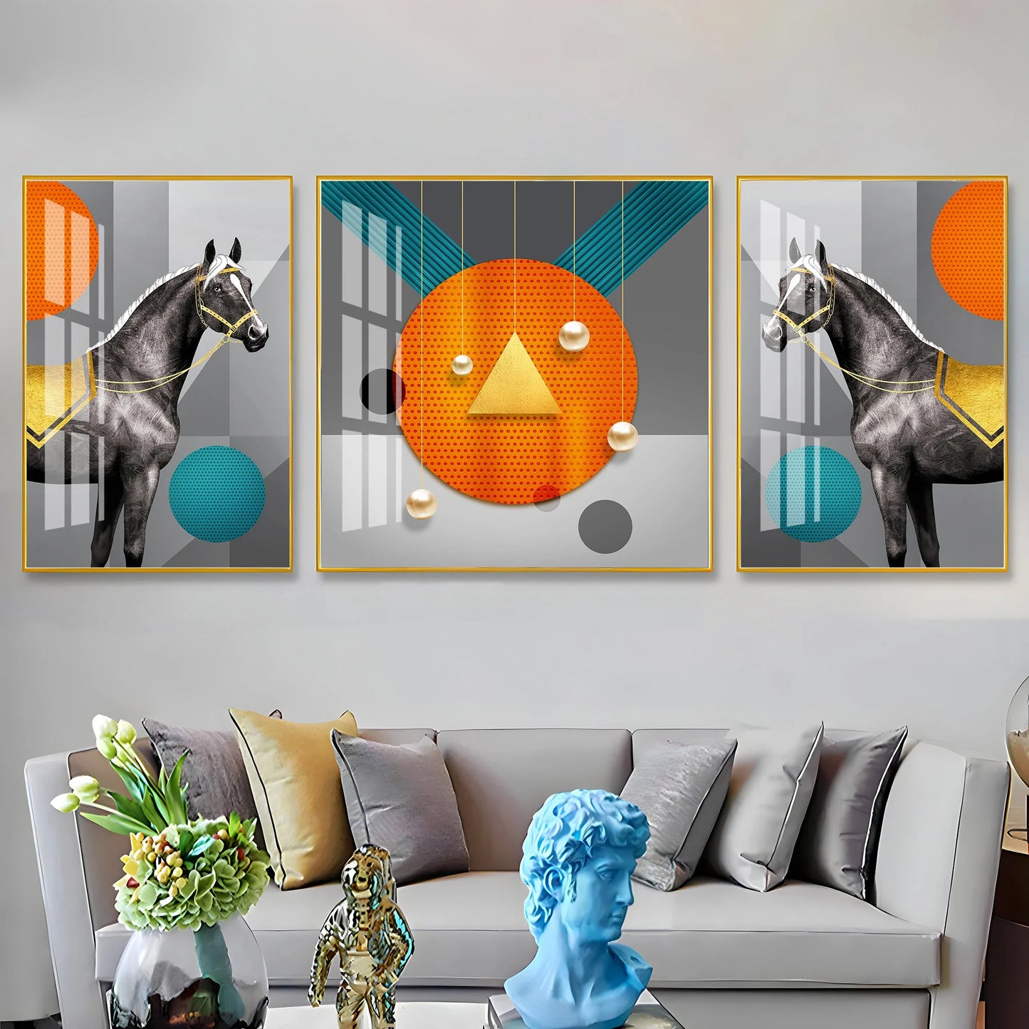Splendid Stallion Premium Acrylic Wall Art (Set of 3)