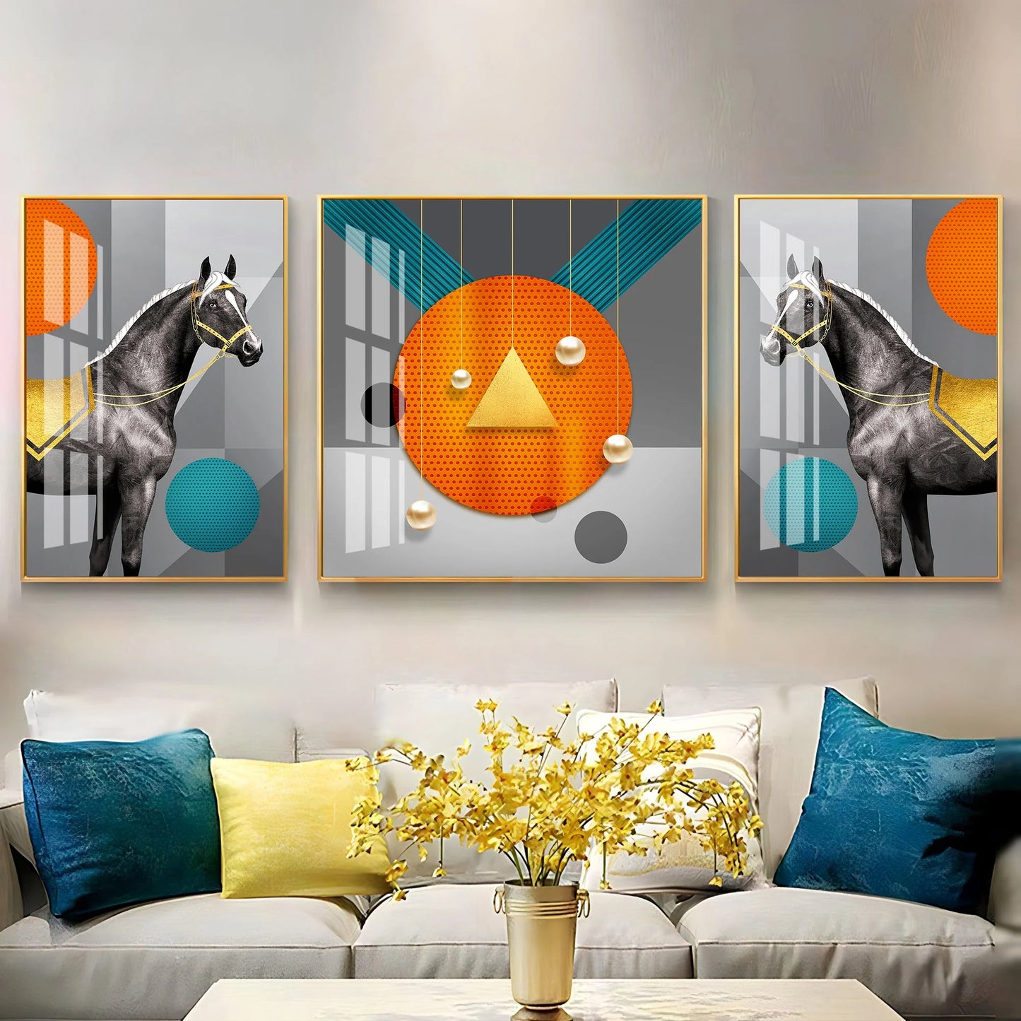 Splendid Stallion Premium Acrylic Wall Art (Set of 3)