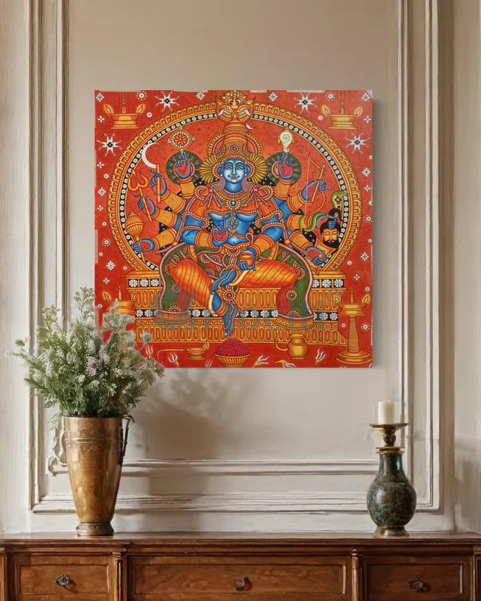 Sree Badhrakali Maa Kerala Mural Canvas Giclee Print