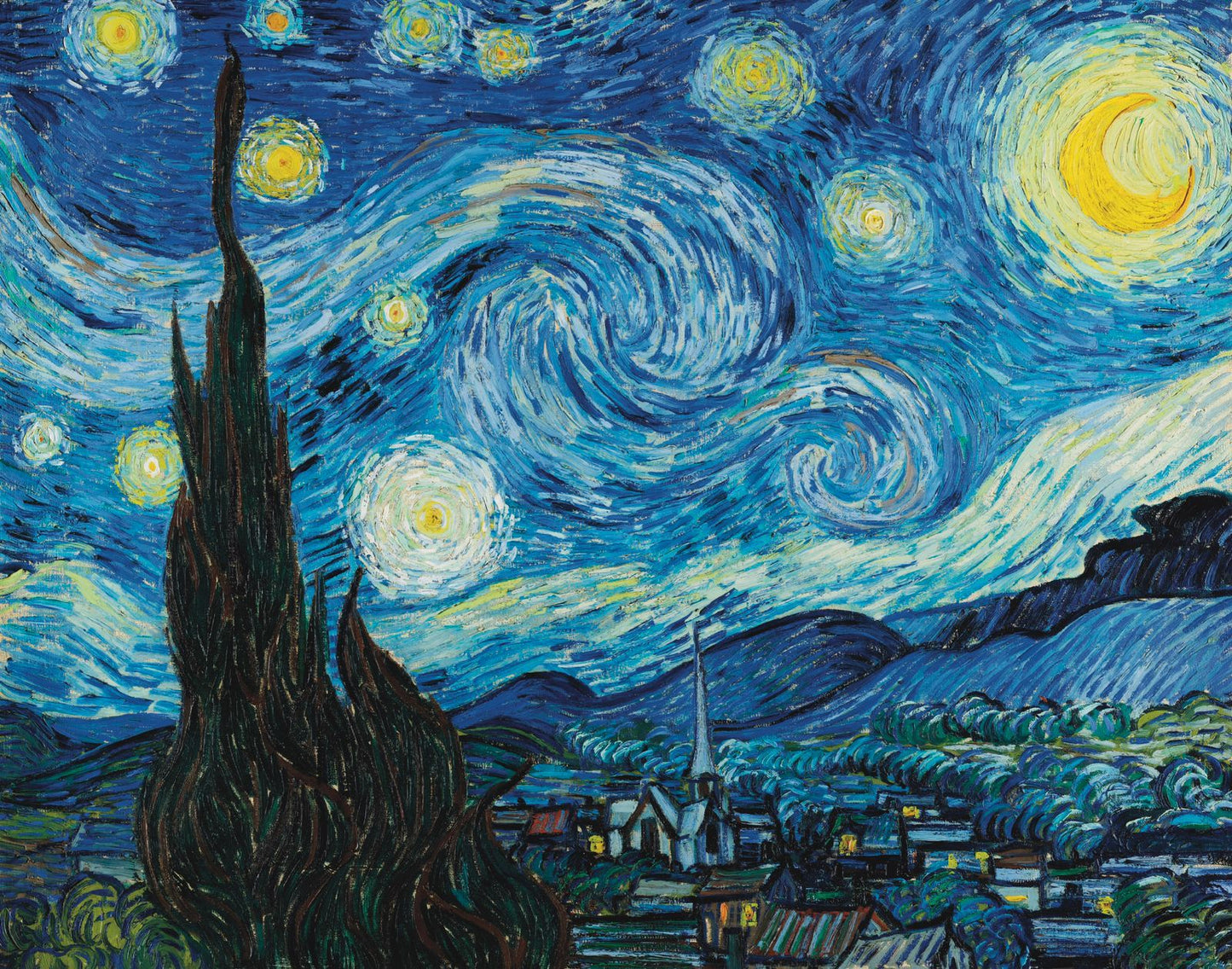 The Starry Night By Vincent Van Gogh Large Size Canvas Painting Giclee Print