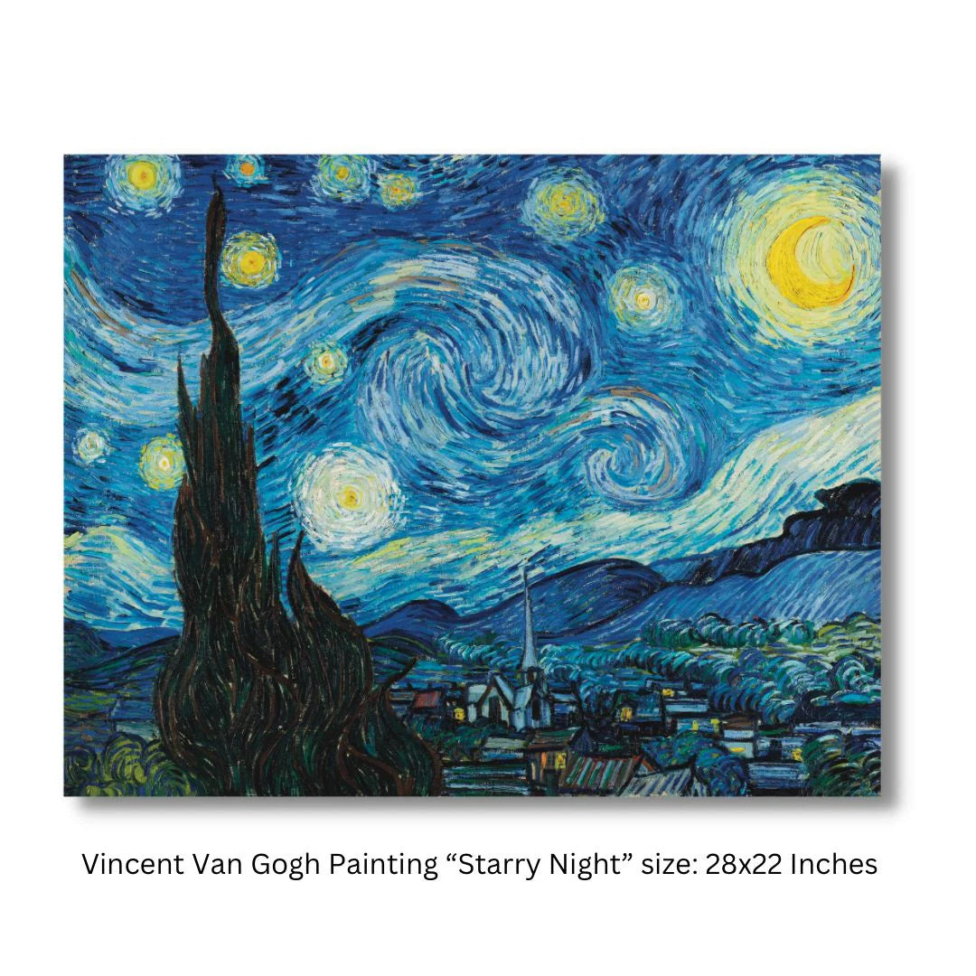 The Starry Night By Vincent Van Gogh Large Size Canvas Painting Giclee Print
