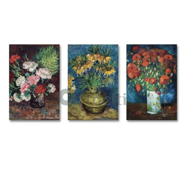 Still Life Portraits Vincent Van Gogh Set of 3 Flower Painting