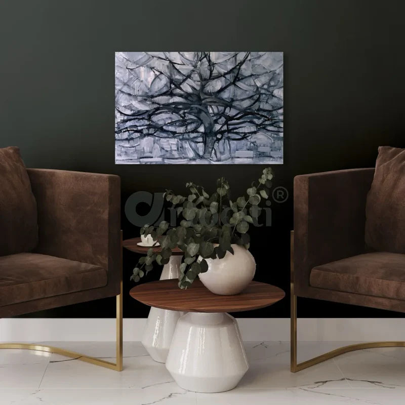 The Gray Tree, 1912 by Piet Mondrian Canvas Print World Famous Painting