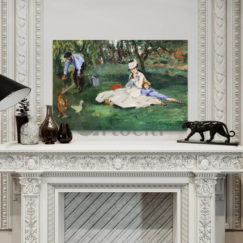 The Monet Family in Their Garden at Argenteuil by Edouard Manet World Famous Painting