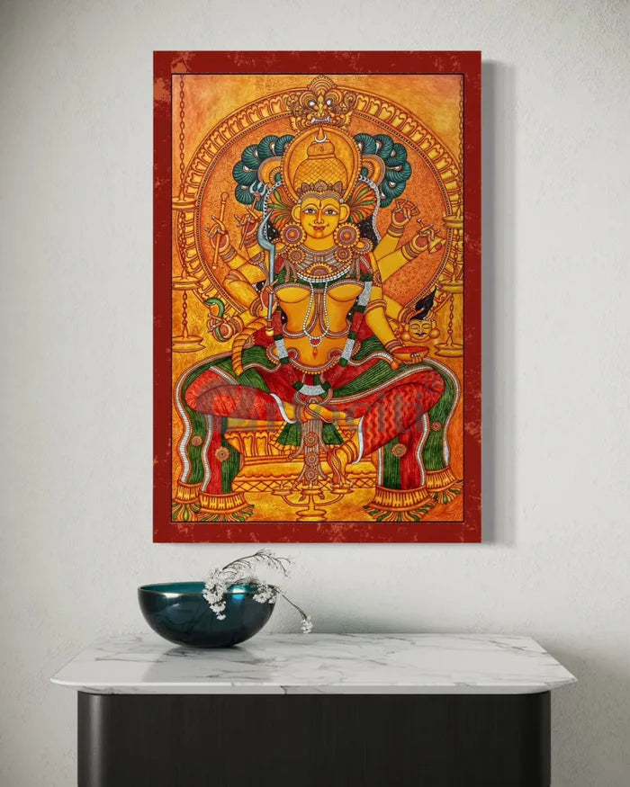 Thirumandhamkunnu Bhagavathy Kerala Mural Canvas Giclee Print