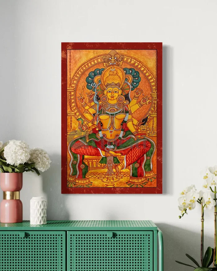 Thirumandhamkunnu Bhagavathy Kerala Mural Canvas Giclee Print