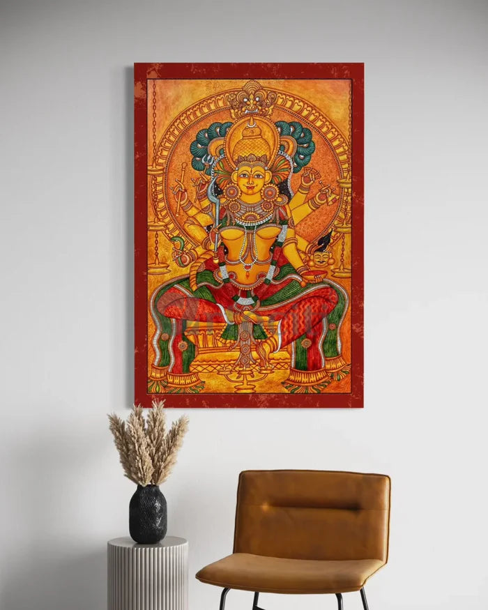 Thirumandhamkunnu Bhagavathy Kerala Mural Canvas Giclee Print