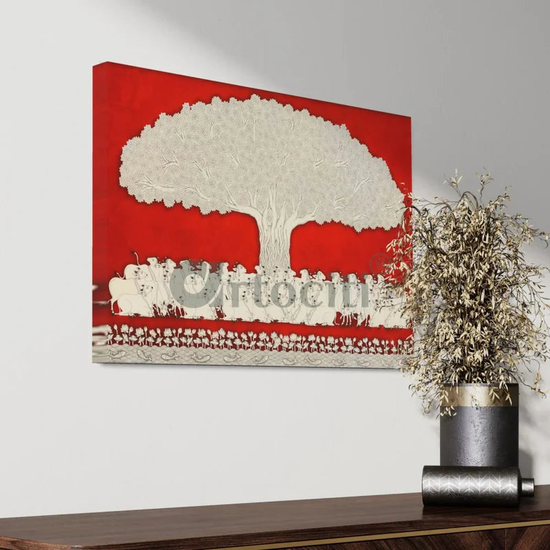 Tree of Life Pichwai Phad Art Canvas Giclee Print
