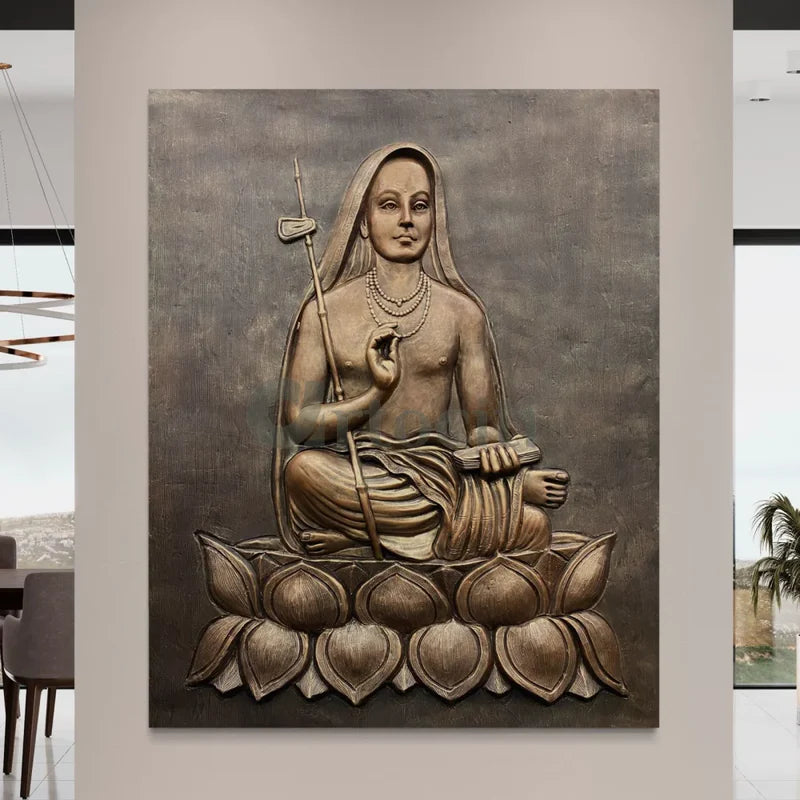 5X4 Feet Adi Shankaracharya 3D Relief Mural Wall Art Kaladi Relief Mural