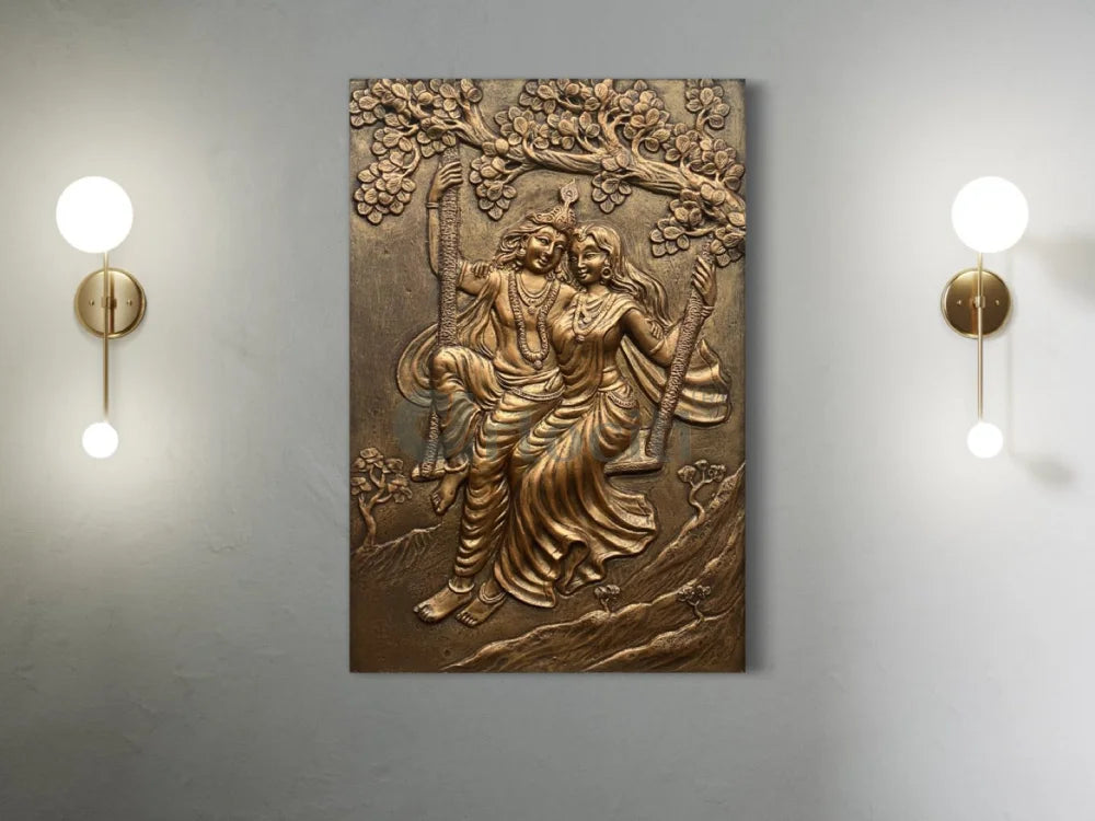 Radha Krishna 3D Relief Mural Wall Art