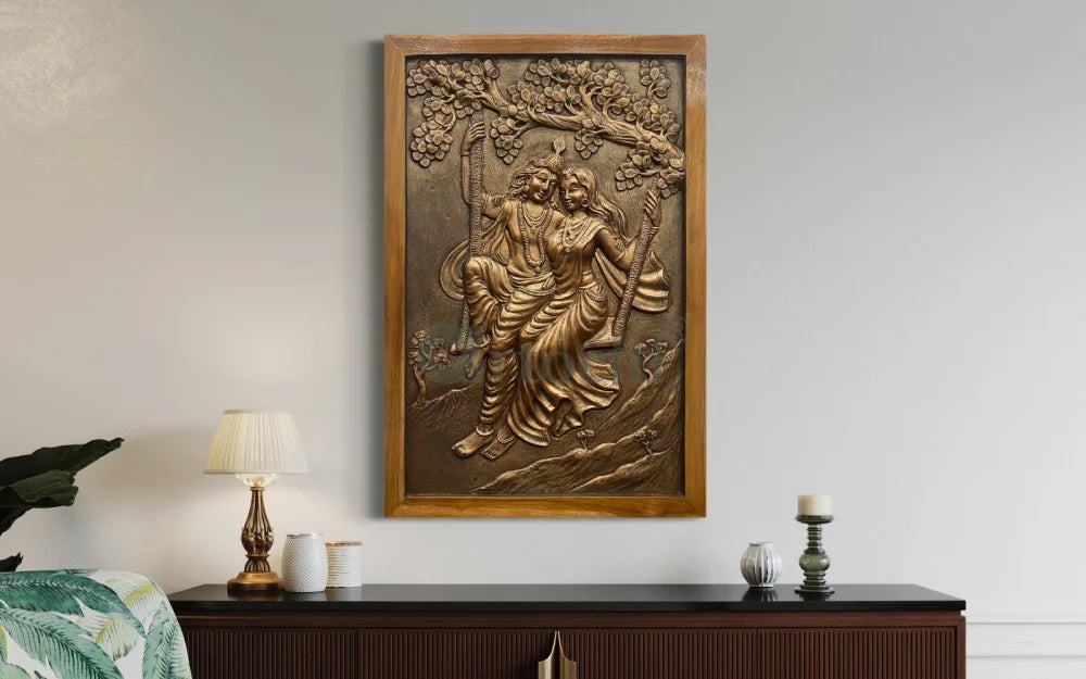 Radha Krishna 3D Relief Mural Wall Art