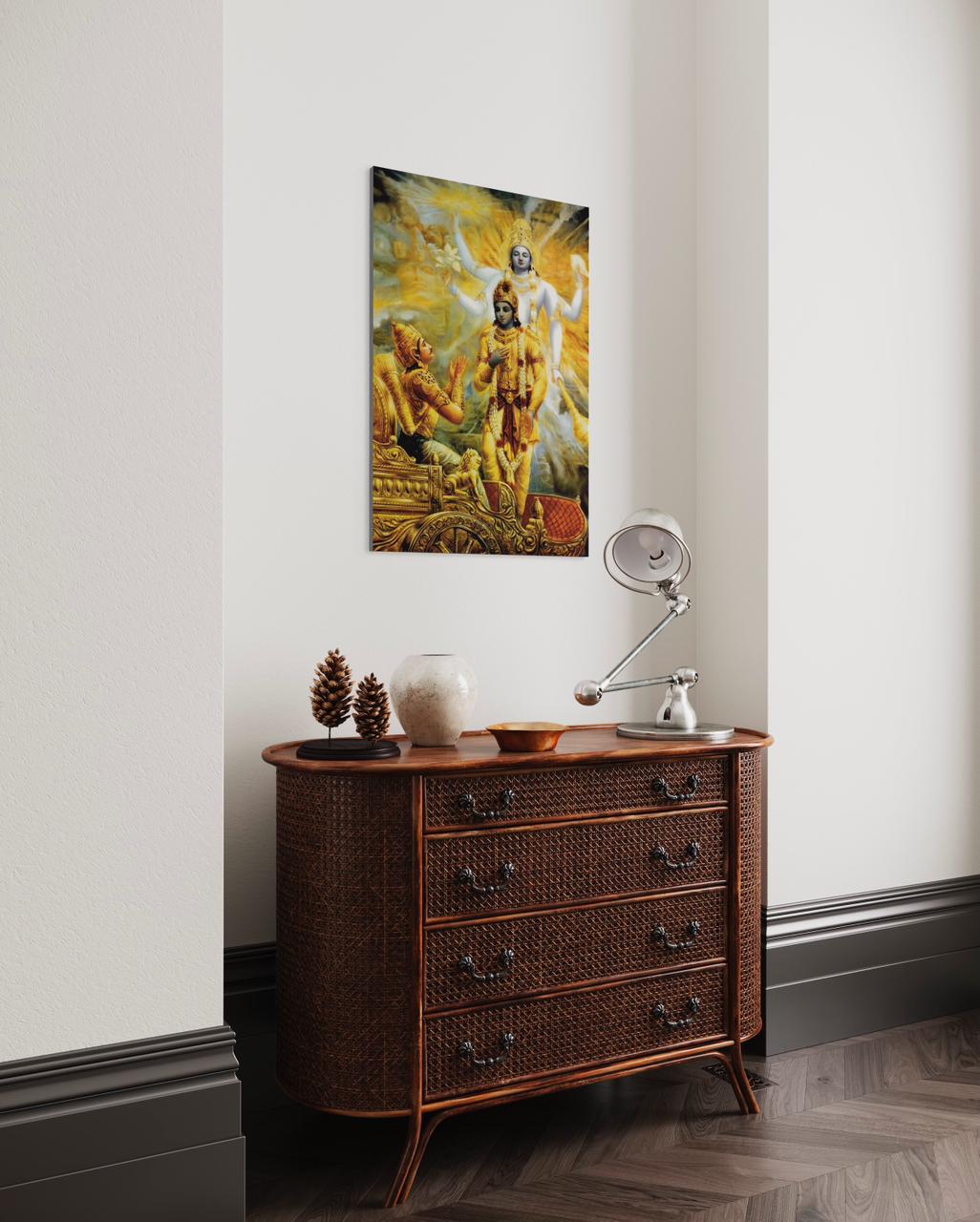 Lord Krishna’s Geeta Updesh To Arjun Indian Ethnic Art Canvas Giclee Print