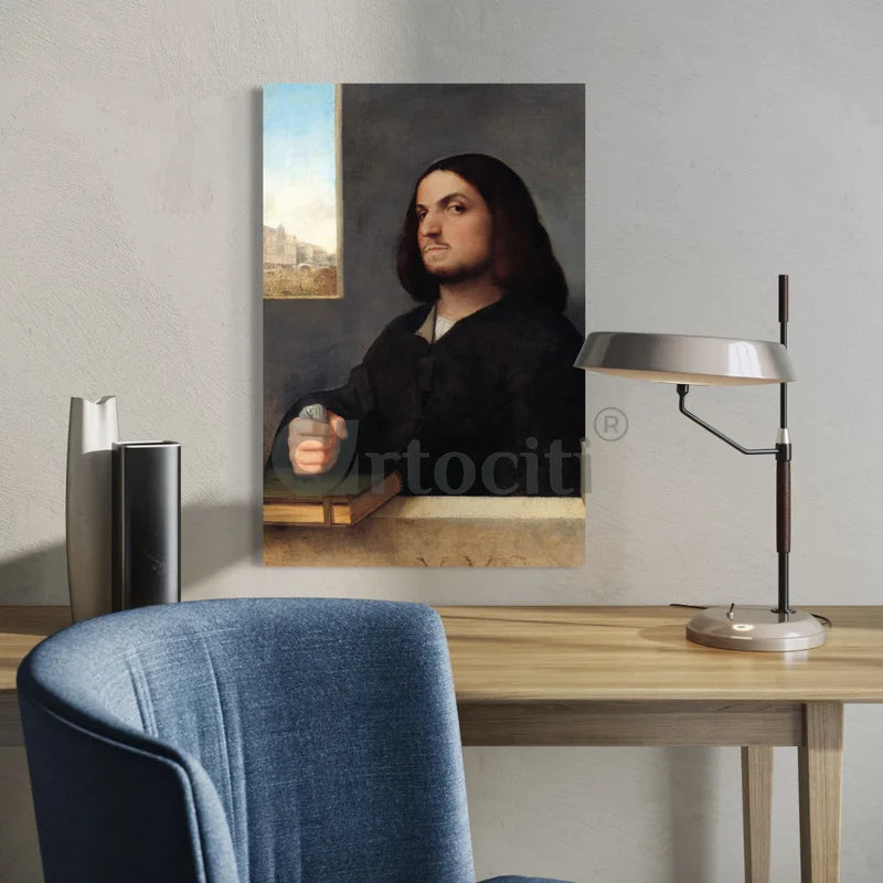 Venetian Gentleman Portrait by Giorgione & Giovanni Cariani Wold Famous Painting