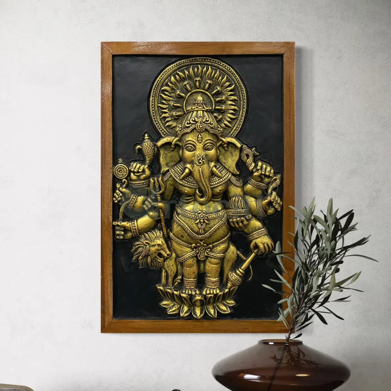 Drishti Ganesha 3D Relief Mural Wall Art