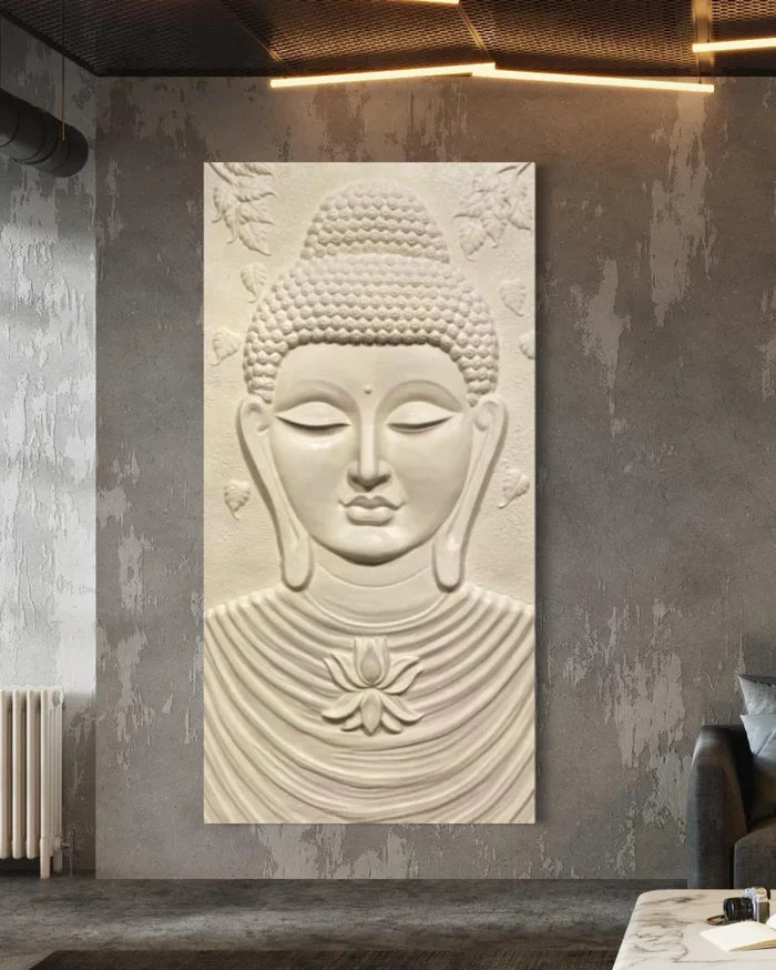 Large size Calm and Peaceful Buddha 3D Relief Mural