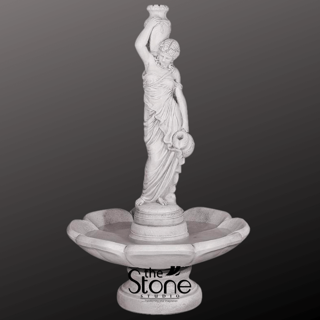 Marble Fountain with a Standing Lady 5ft