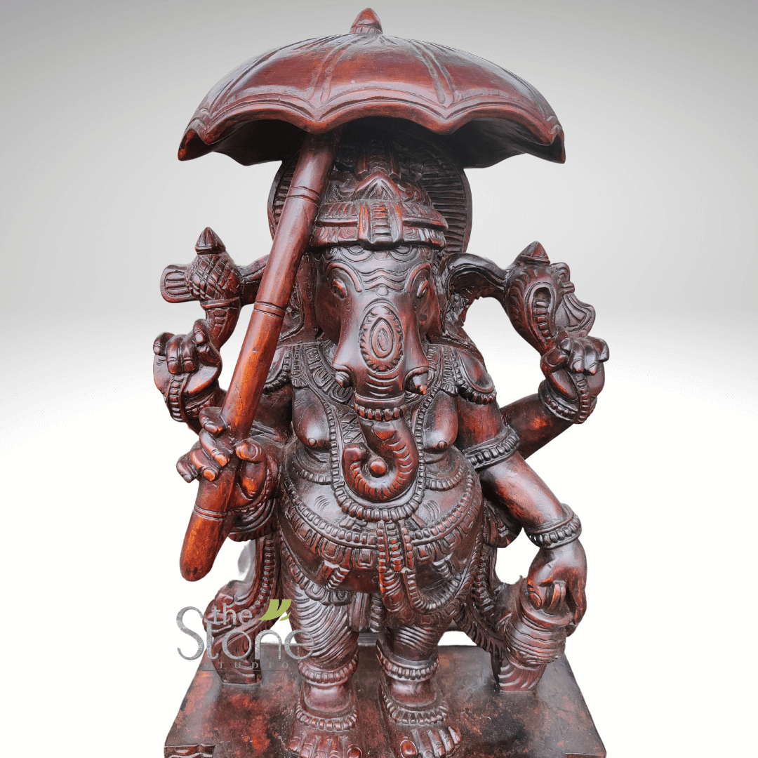 Wooden Vinayagar Statue 2ft