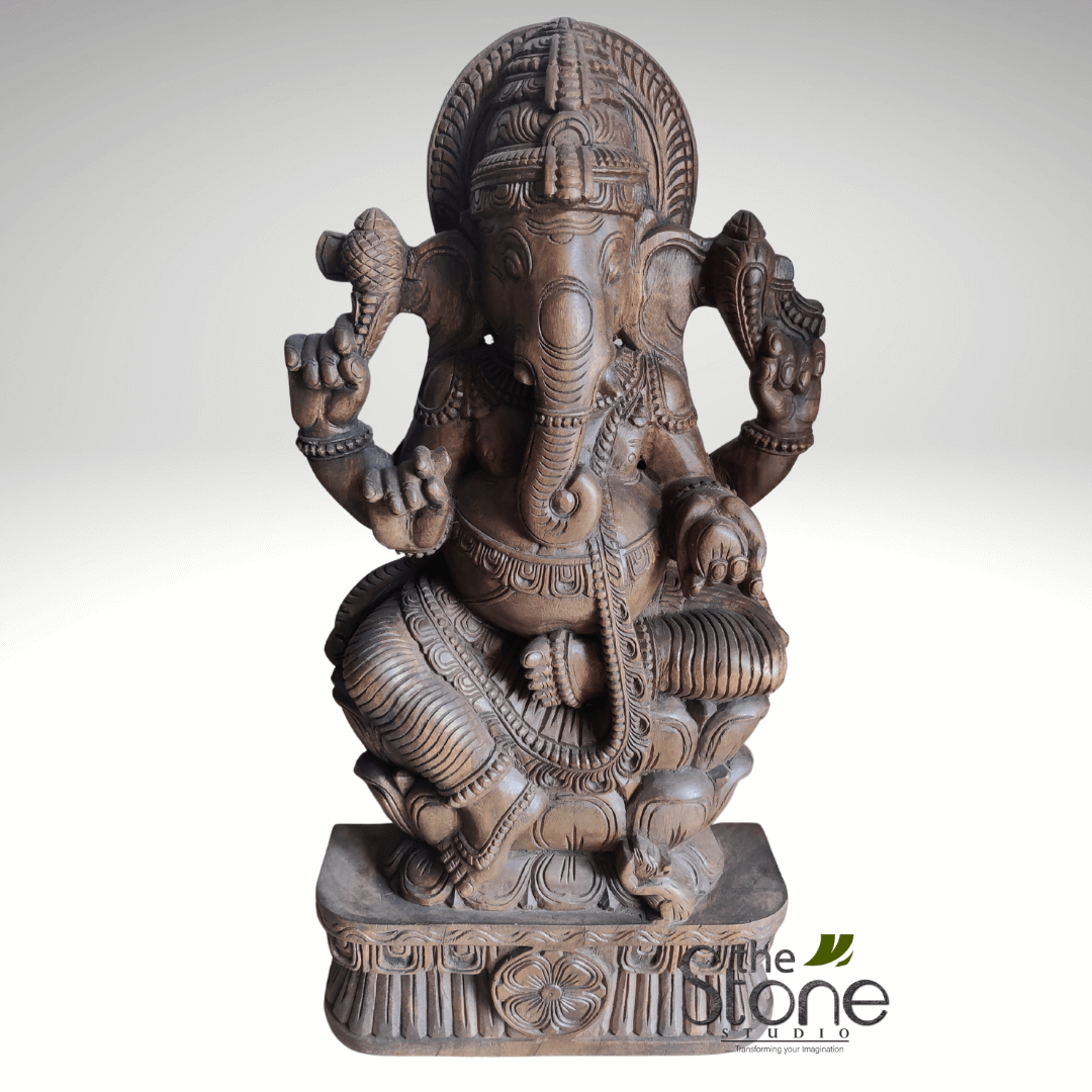 Wooden Ganesh Statue 3 feet