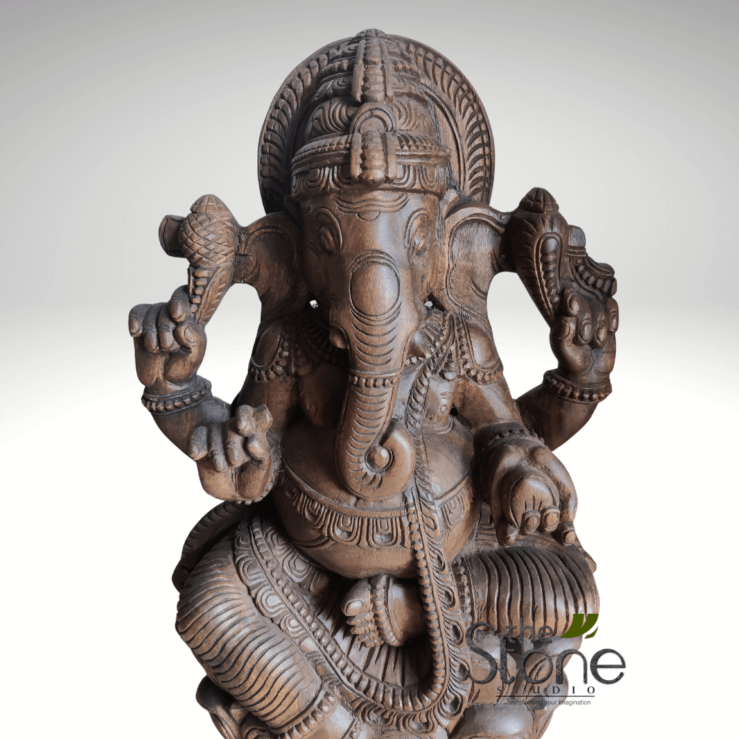 Wooden Ganesh Statue 3 feet