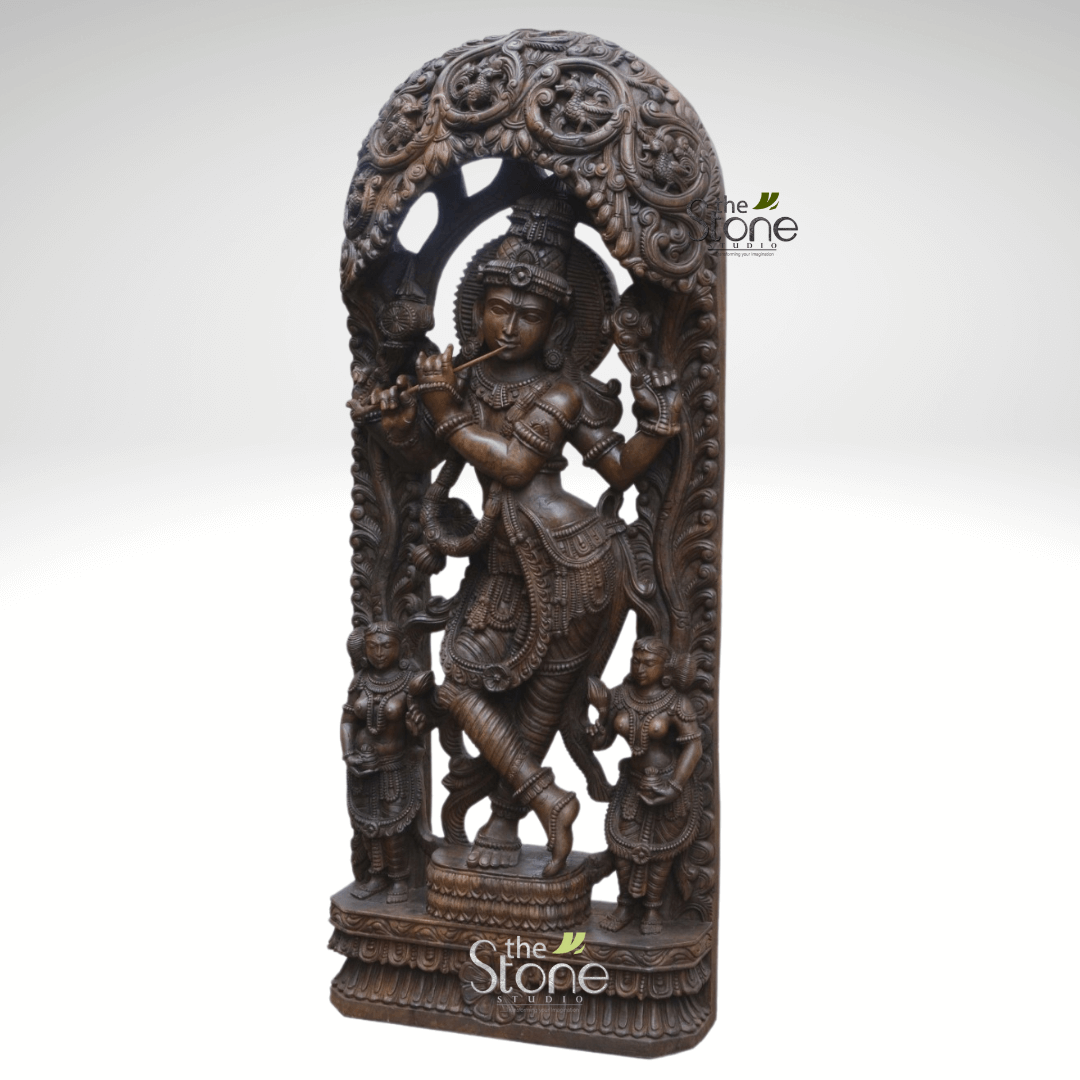 Wooden Krishna Statue 5ft