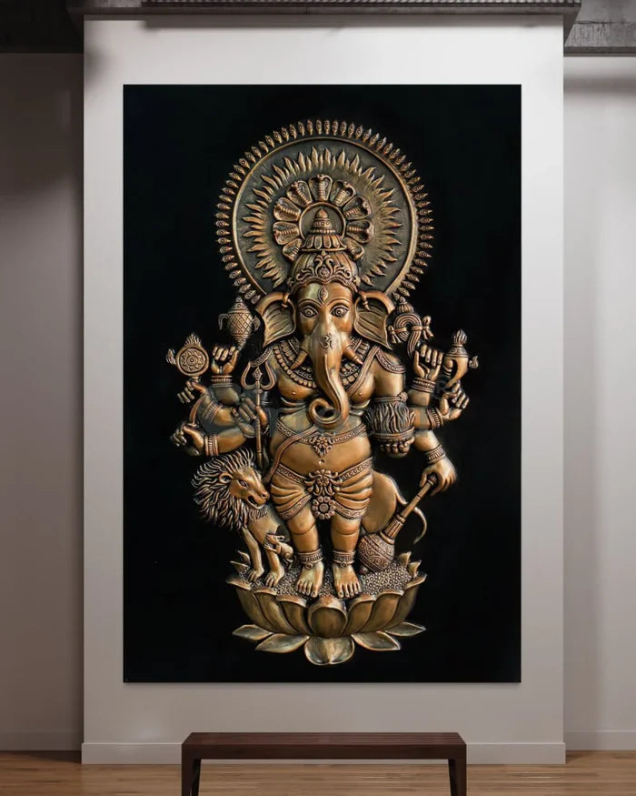 Drishti Ganesha 3D Relief Mural Wall Art