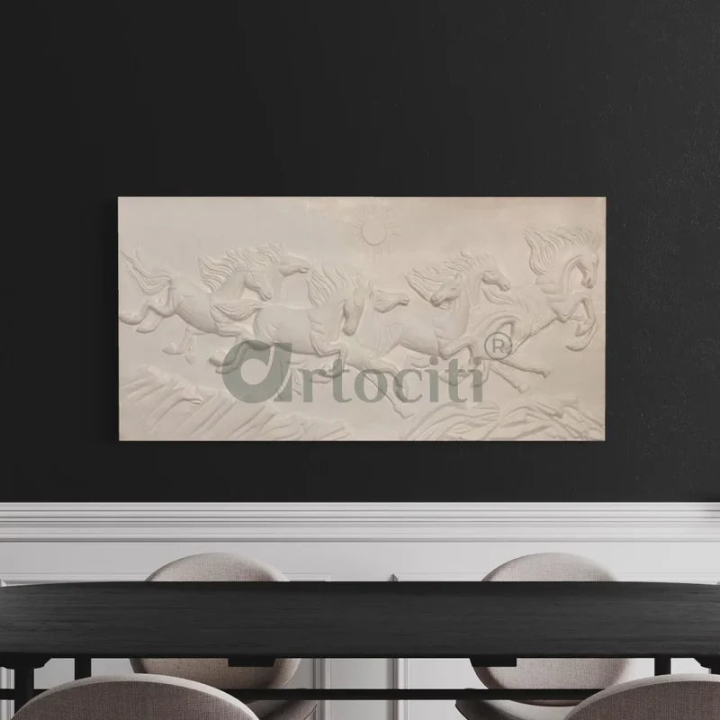 8 Horse 3D Relief Mural Wall Art