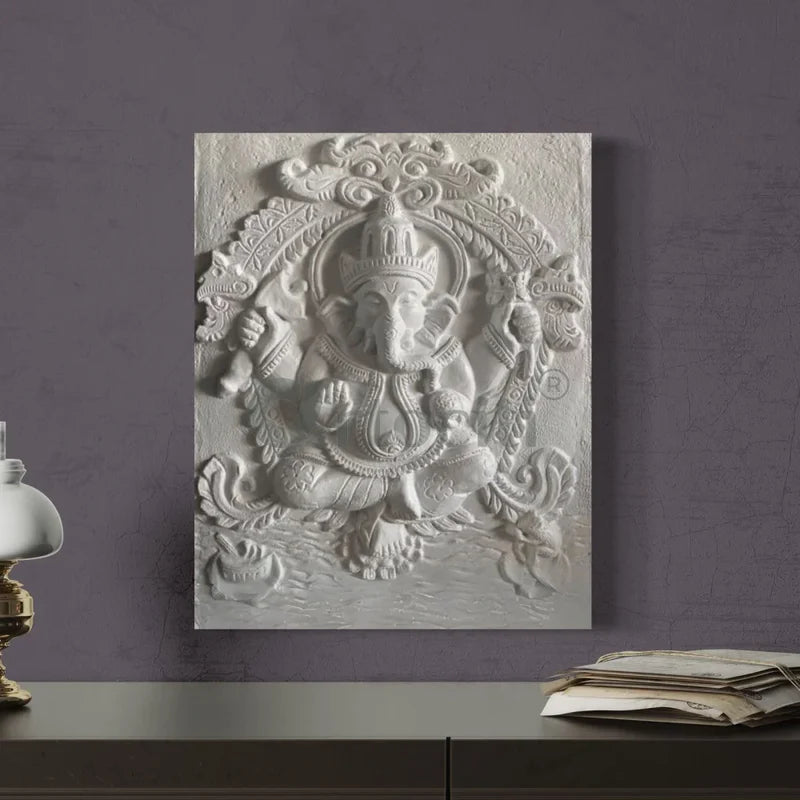 20x16 Inches Lord Ganesha 3D Wall Hanging Relief Mural