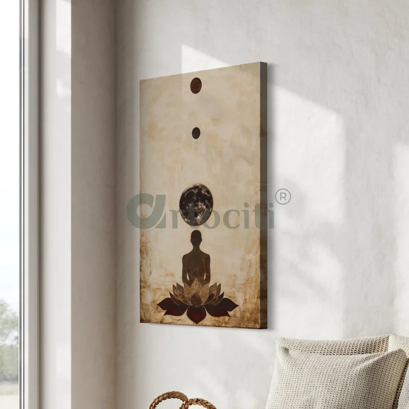 Yoga Lotus Pose Modern Abstract Canvas Print