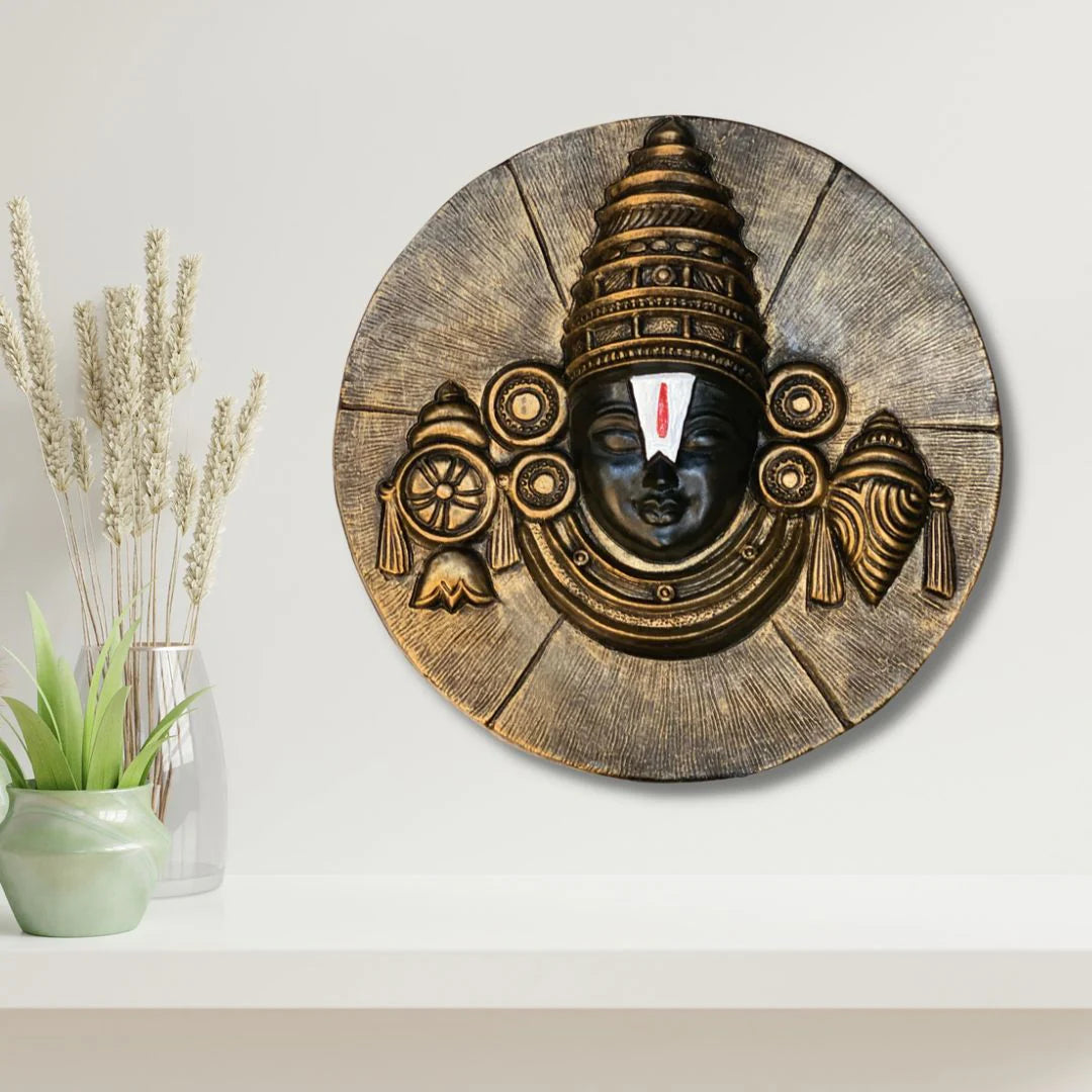 Tirupati Balaji 3D Relief Mural Wall Hanging | Spiritual Wall Art | Unique Wall Decor | Ready To Hang