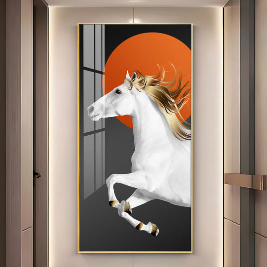 Stunning White Horse Premium Acrylic Vertical Wall Art