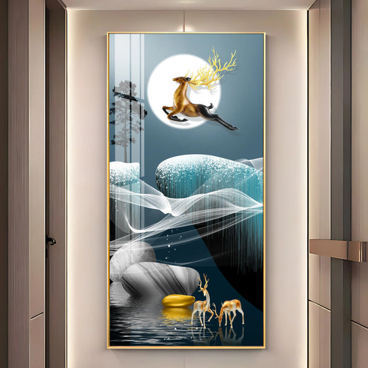 Catch The Moon Luxury Crystal Vertical Wall Art