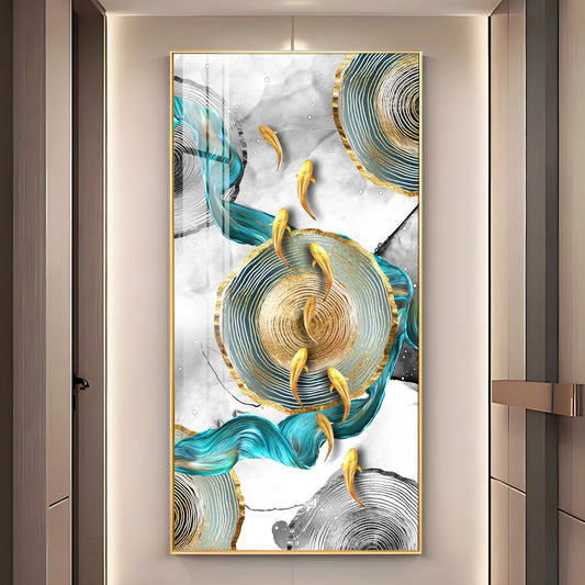 Serene Artwork Luxury Crystal Vertical Wall Art