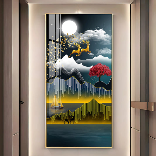 Full Moon Night Premium Acrylic Vertical Wall Art