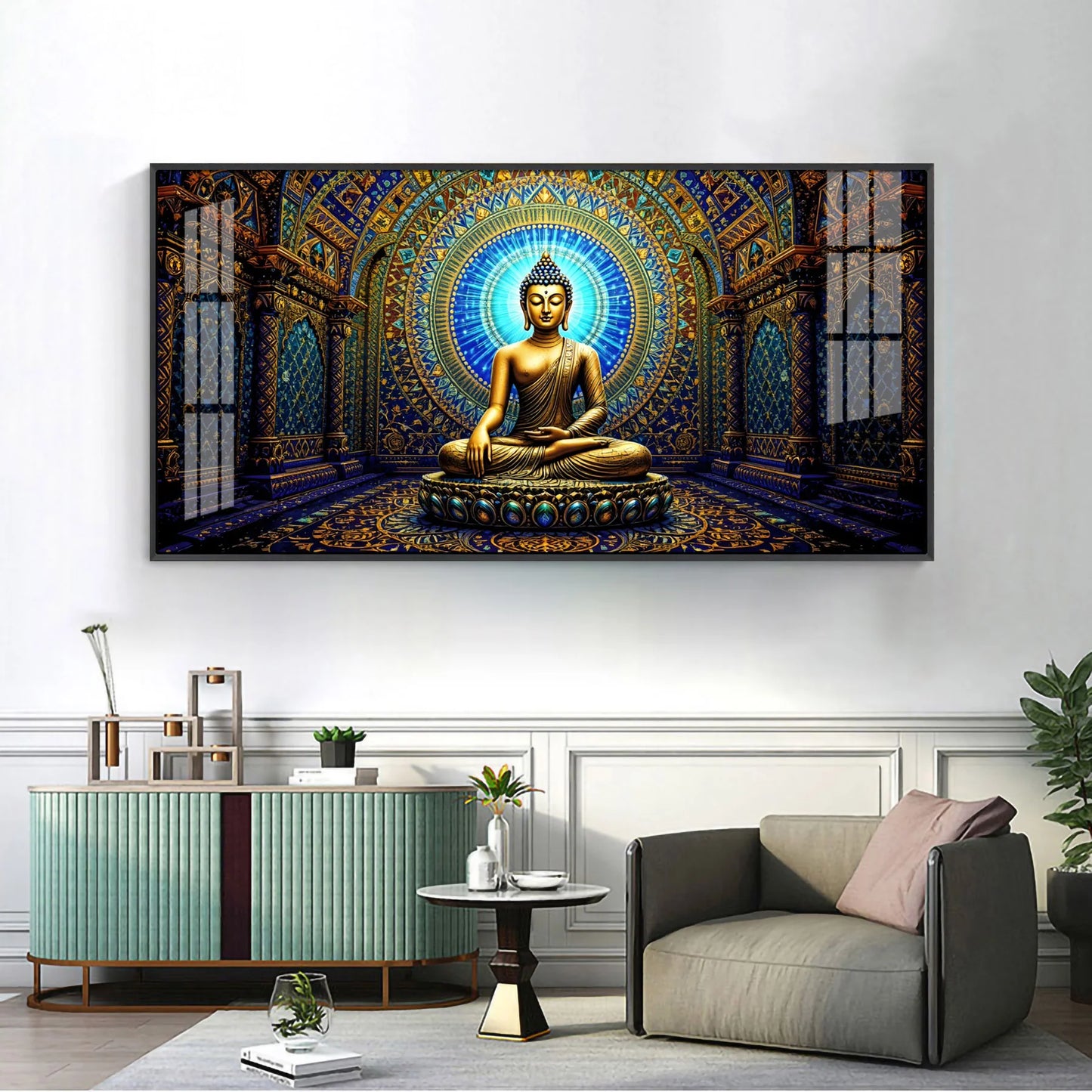 Harmony Buddha Mural Premium Acrylic Horizontal Wall Art