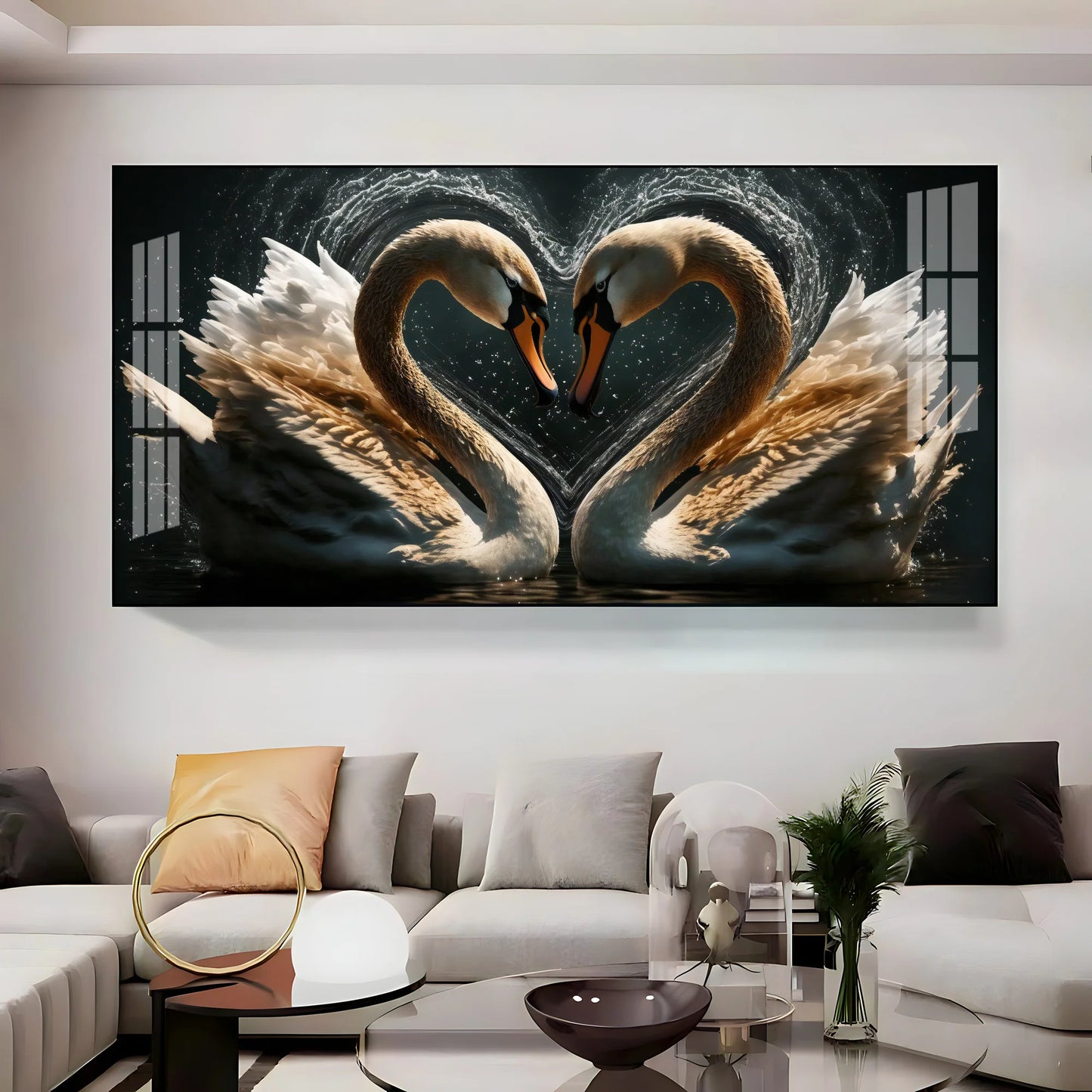 Swan On The Lake Premium Acrylic Horizontal Wall Art