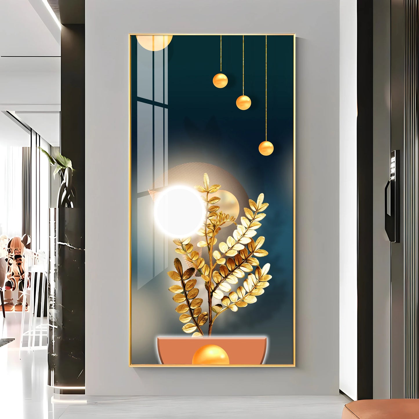 Glowing Plant Premium Acrylic Vertical Wall Art