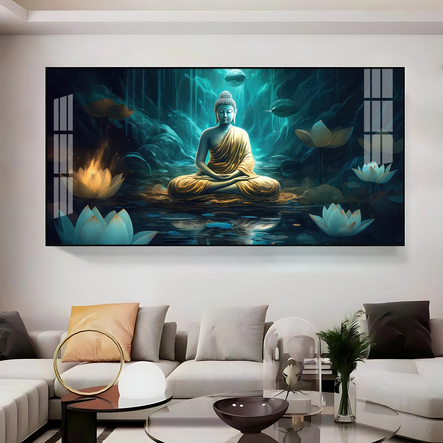 Buddha's Radiant Harmony Premium Acrylic Horizontal Wall Art