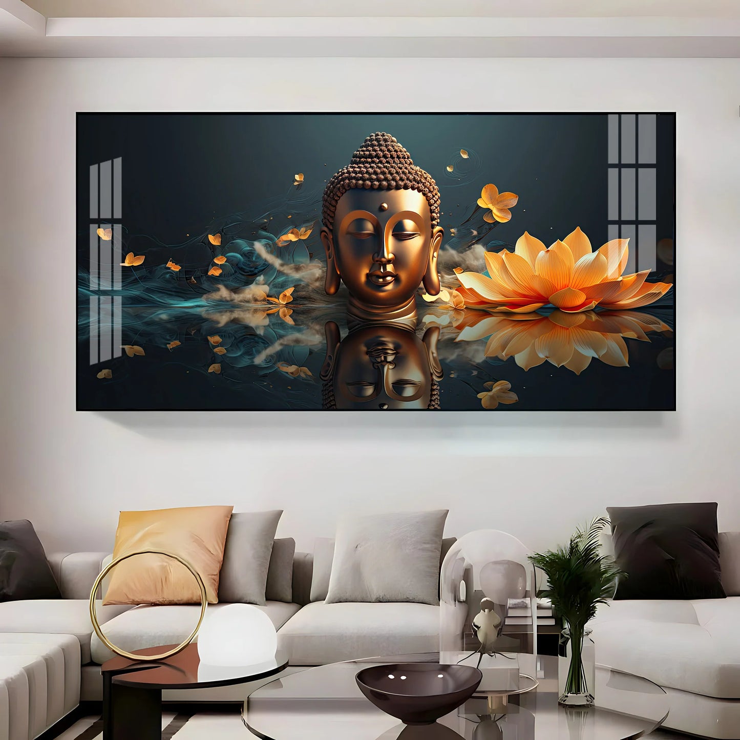 Descent Buddha Premium Acrylic Horizontal Wall Art