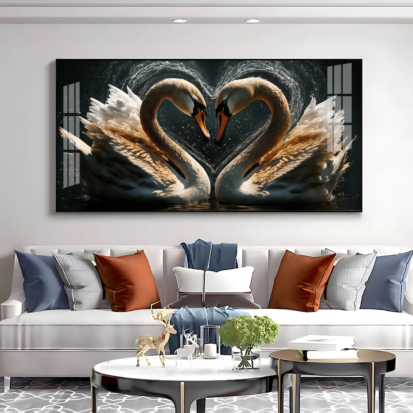 Swan On The Lake Premium Acrylic Horizontal Wall Art