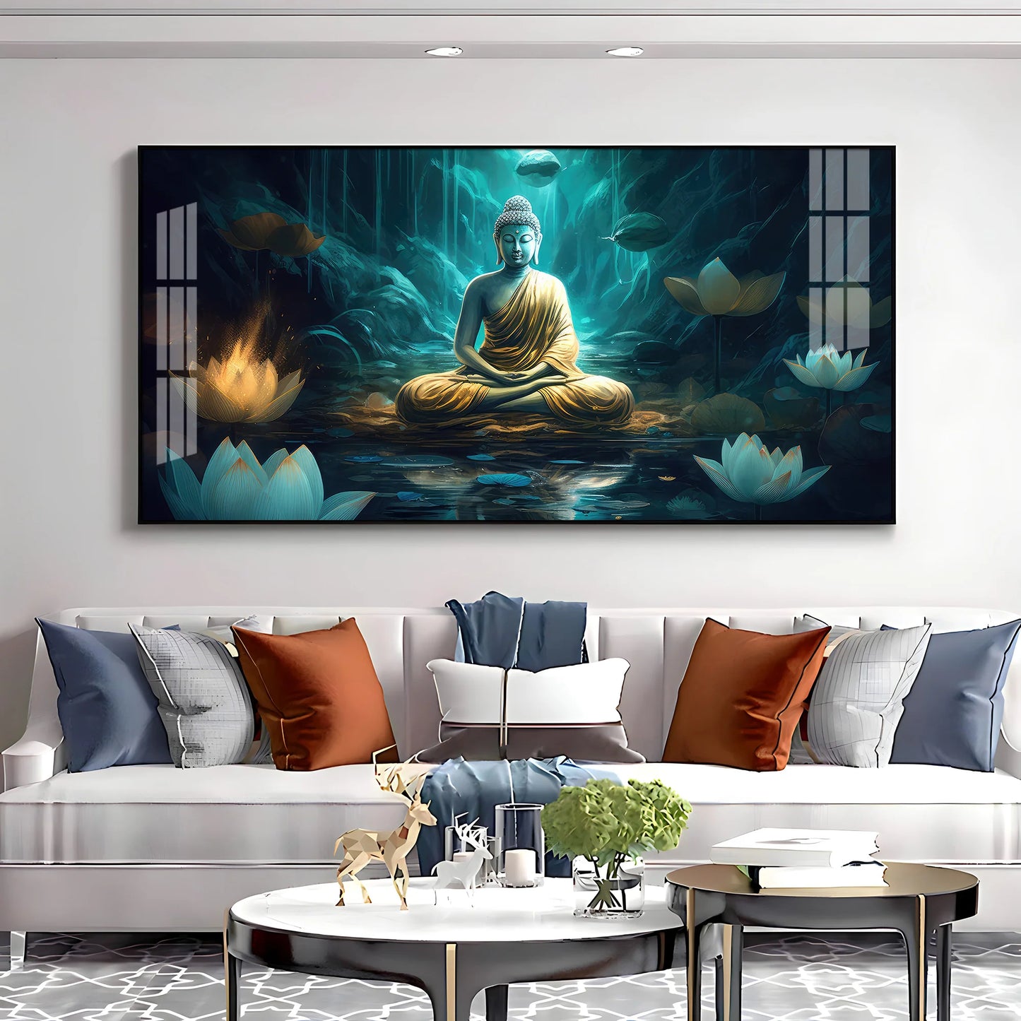 Buddha's Radiant Harmony Premium Acrylic Horizontal Wall Art