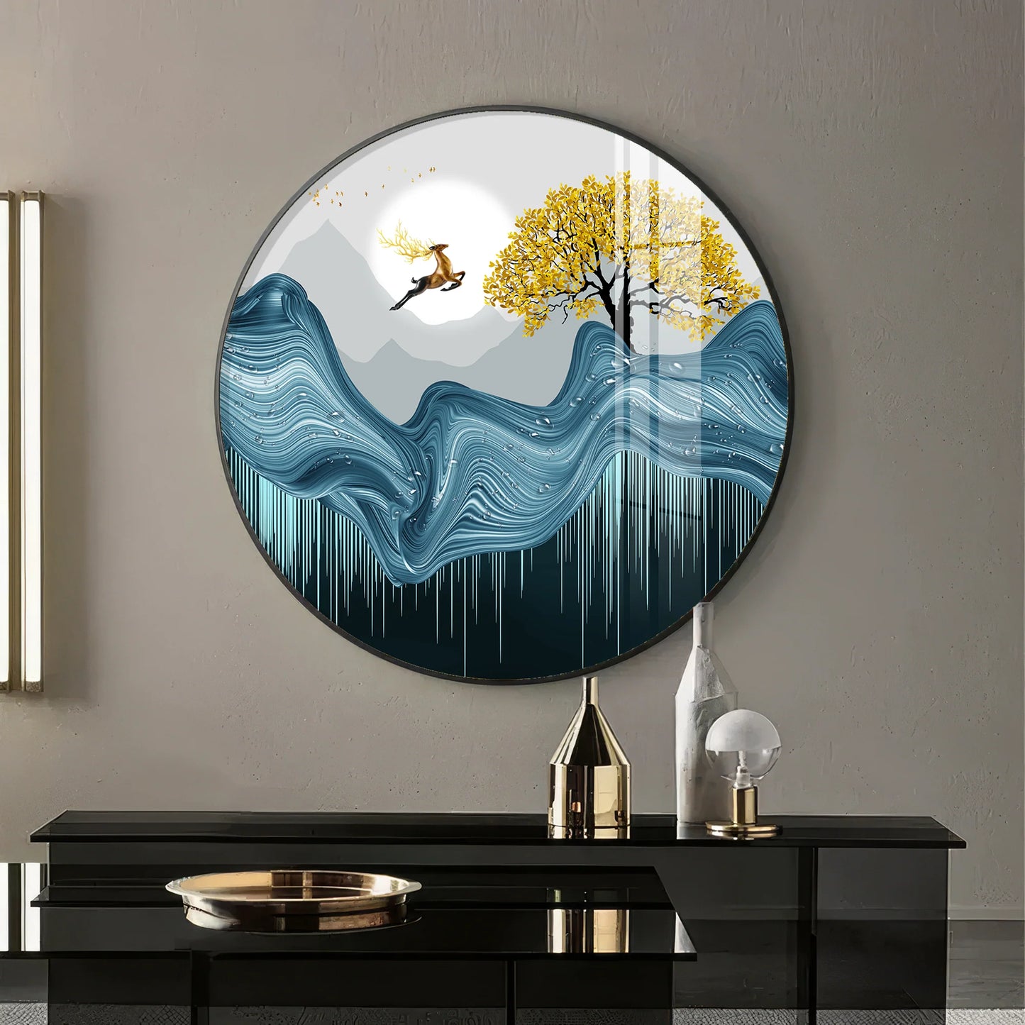 Echoes Of Nature Premium Acrylic Round Wall Art