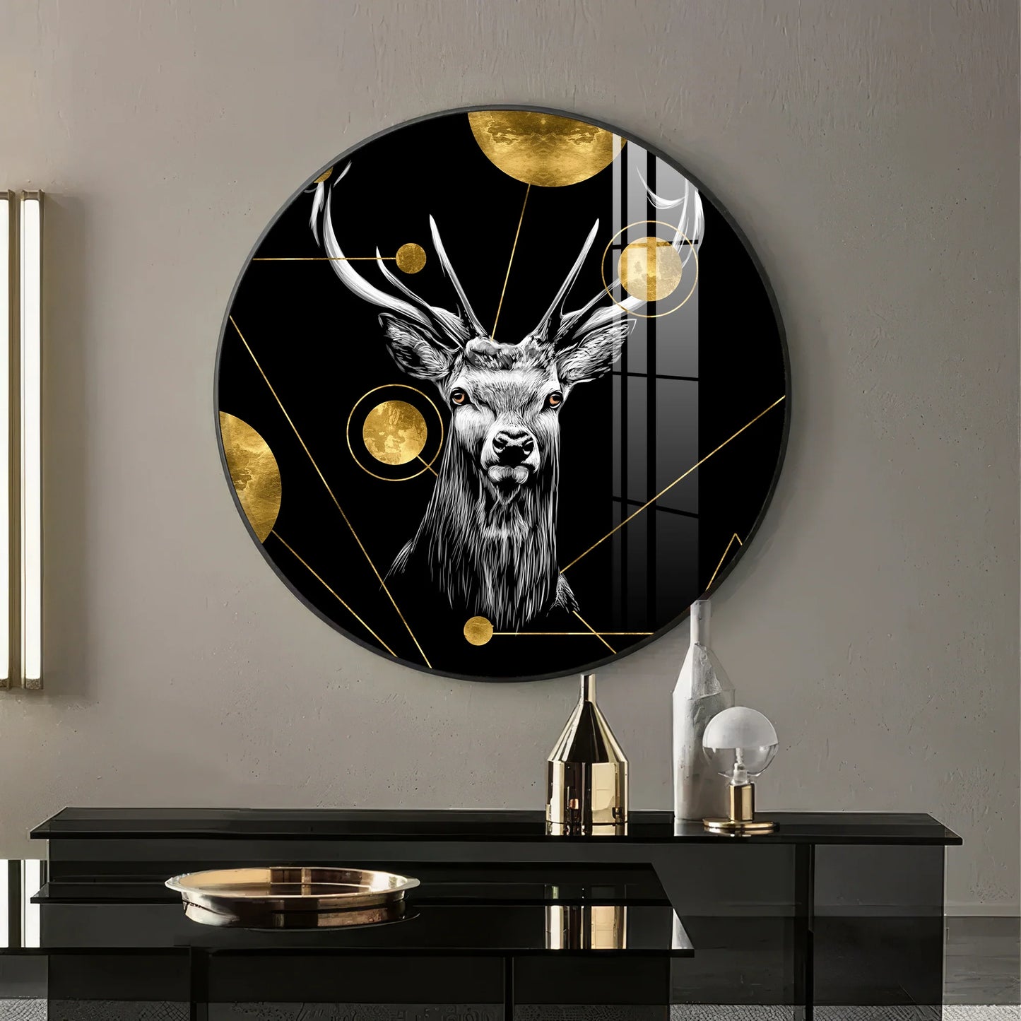 Regal Stag Premium Acrylic Round Wall Art