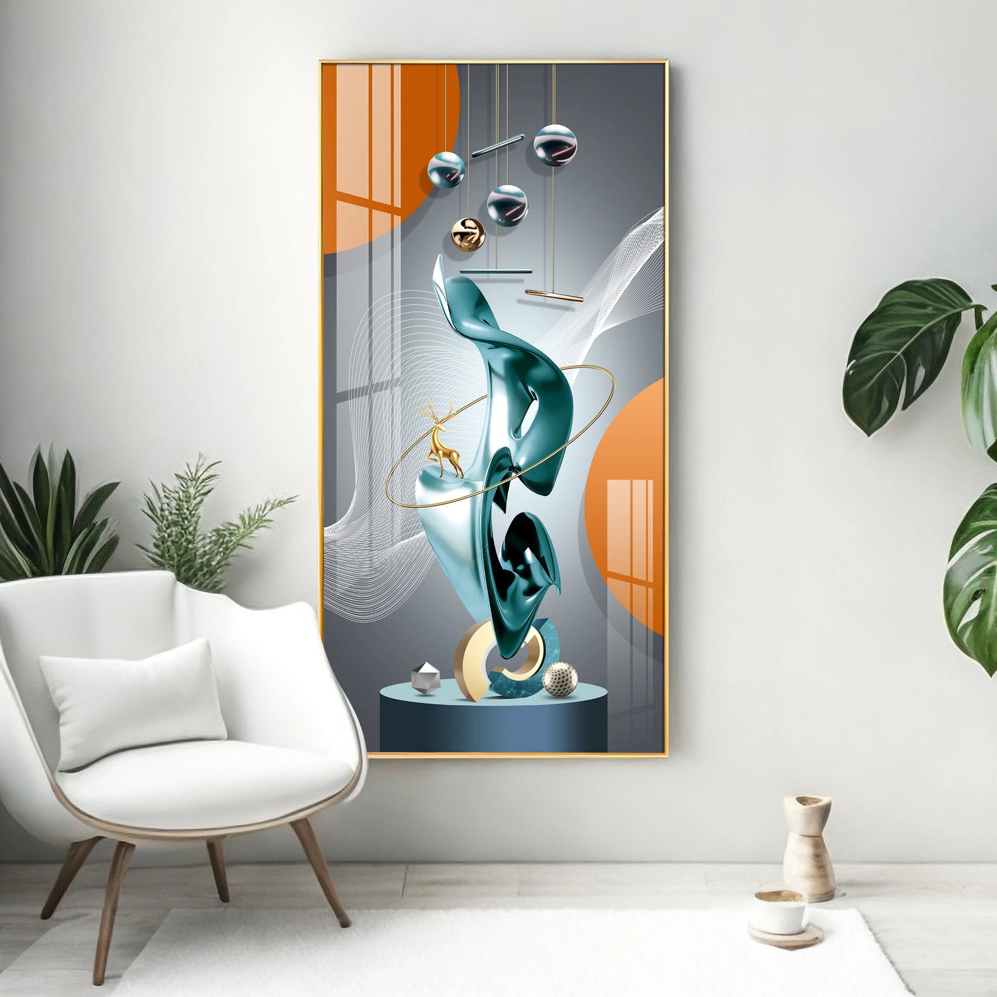 Luxury Abstract Art Premium Acrylic Vertical Wall Art