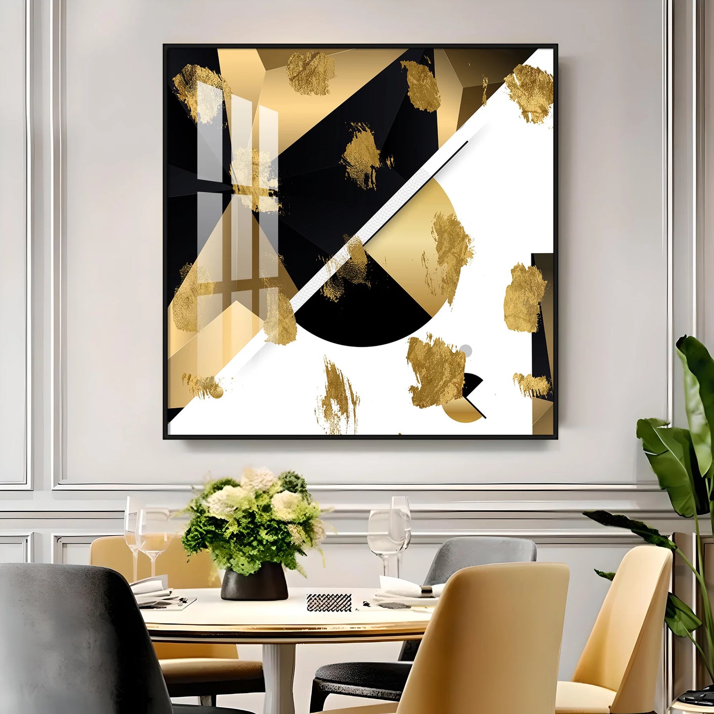 Black & Golden Prints Premium Acrylic Square Wall Art