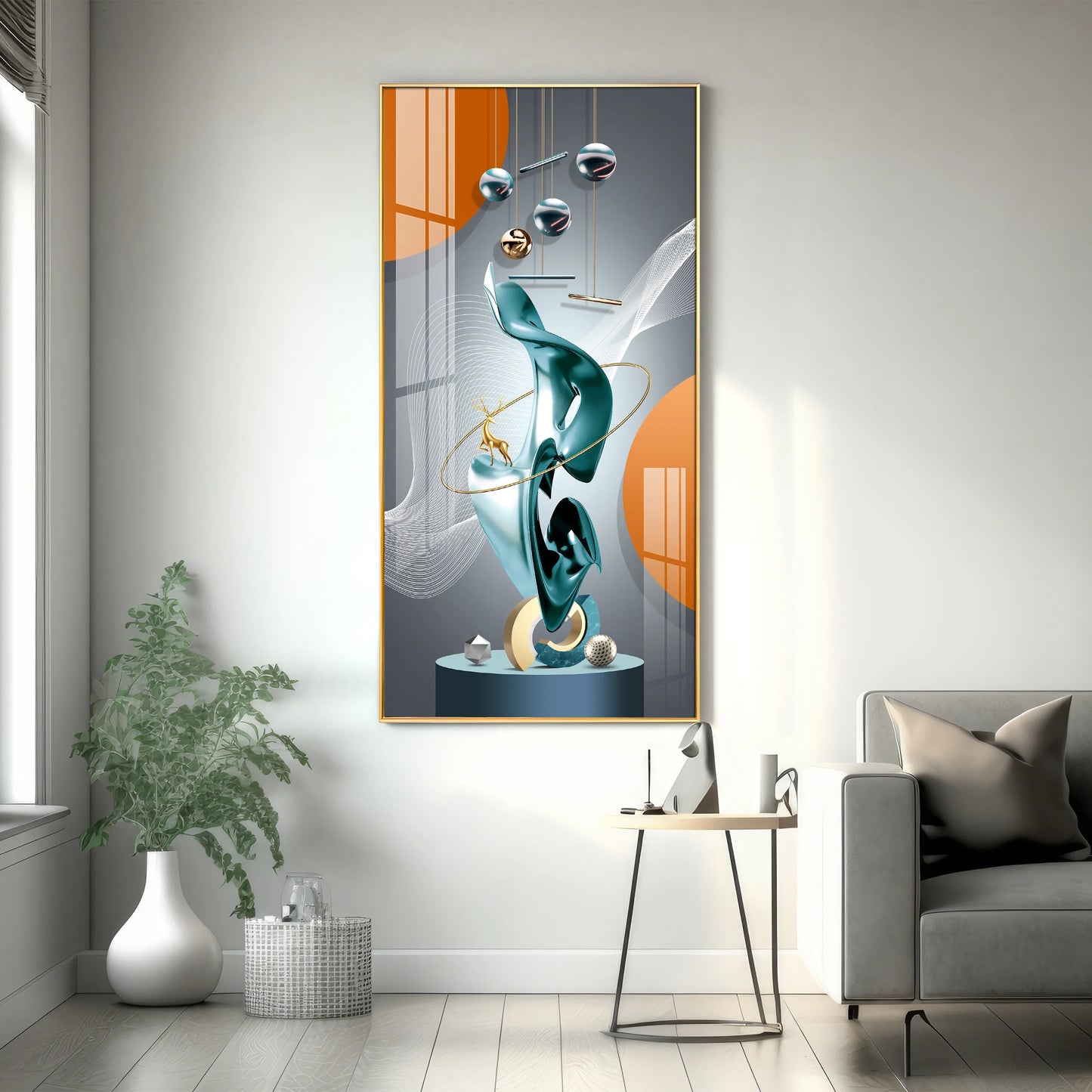 Luxury Abstract Art Premium Acrylic Vertical Wall Art
